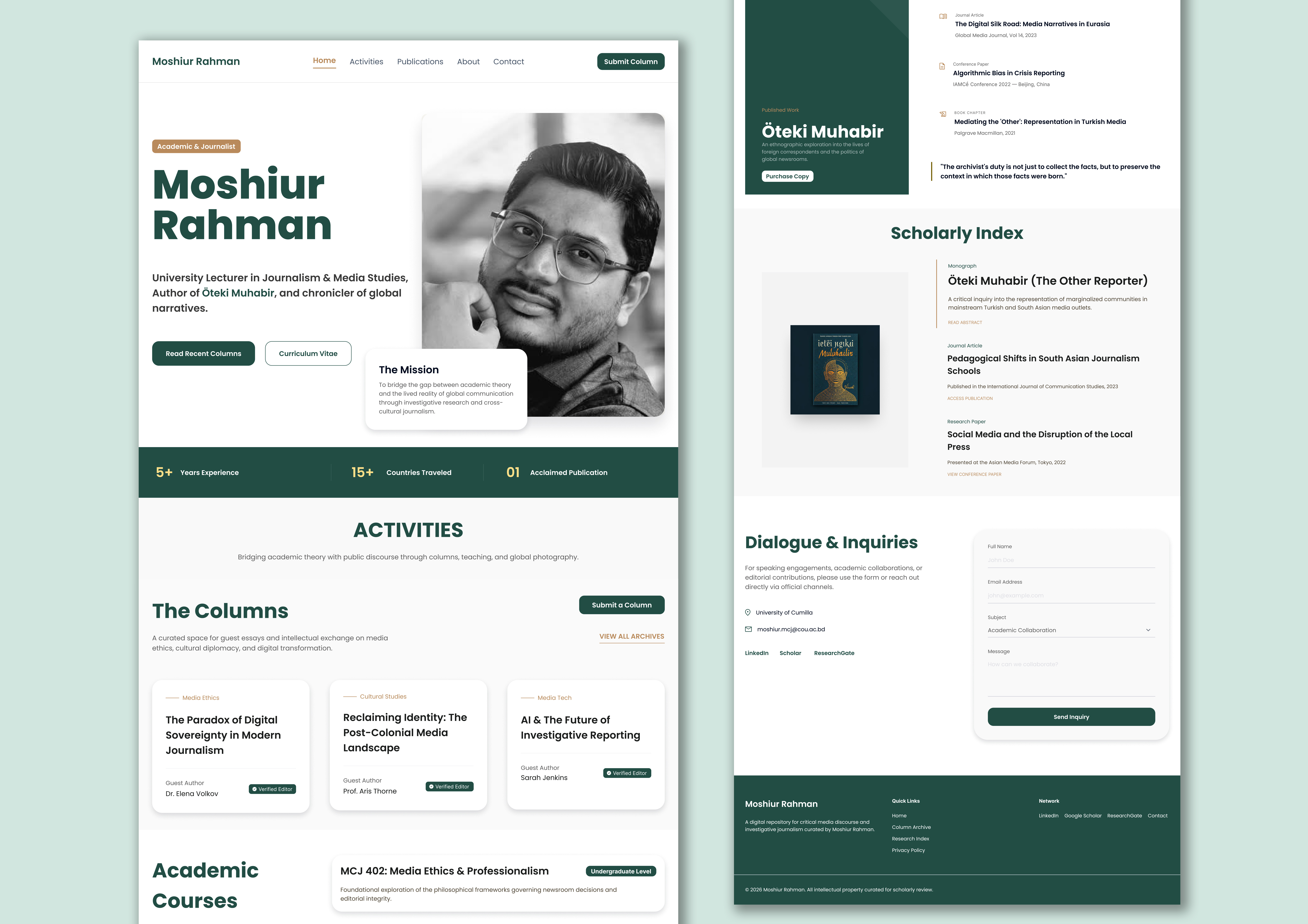 Moshiur Rahman – Academic & Journalist Portfolio
